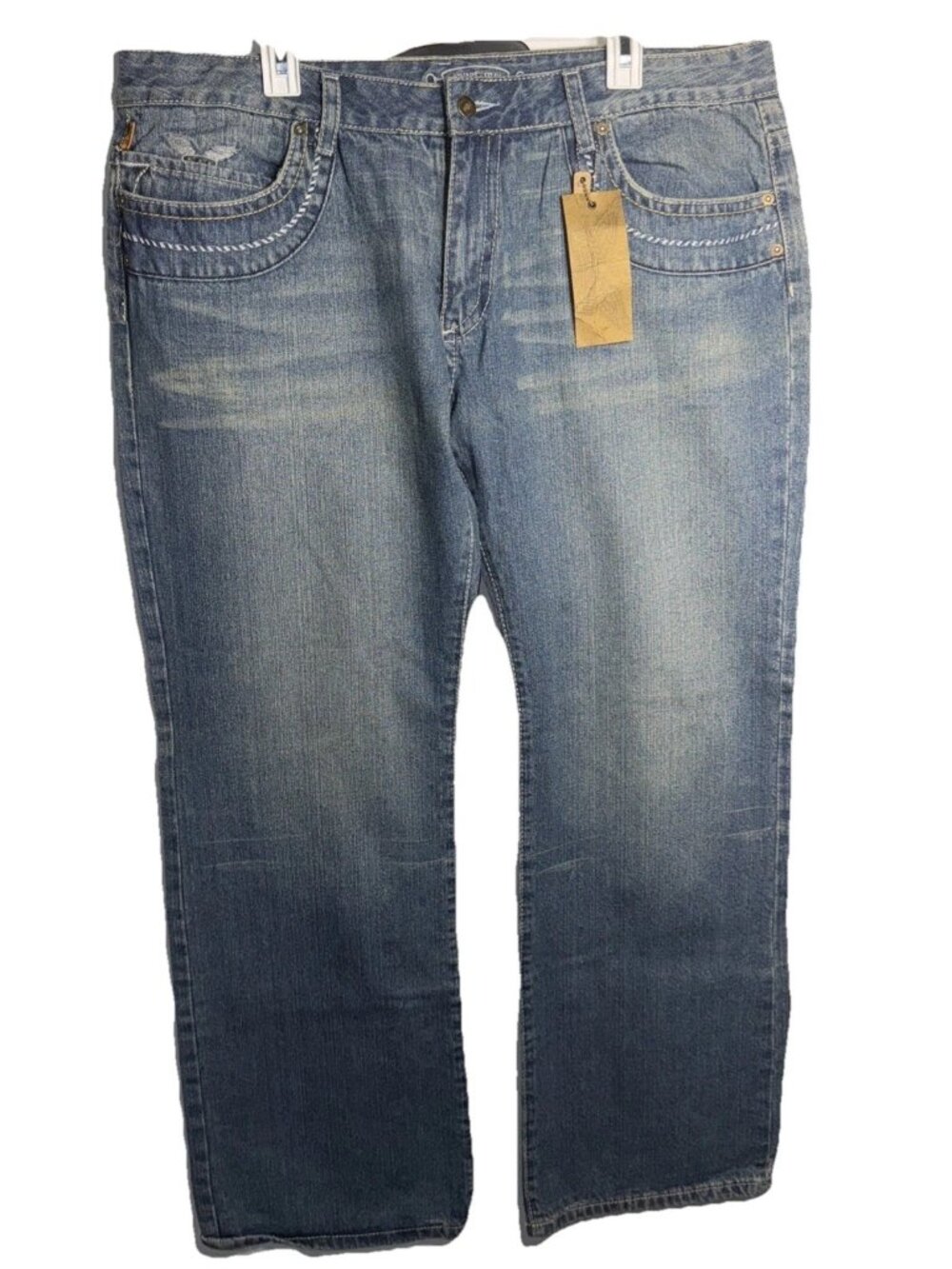 Robin's Jean Mens 40x33 Blue Studded Rhinestone Denim Jeans NWT Thick Stitch
